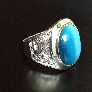 Rare Powerful Cat Eye Stone Silver Ring / Talisman for Protection against Misfortunes and Various Disaster / Blessed Thai Amulet / Nice Gift