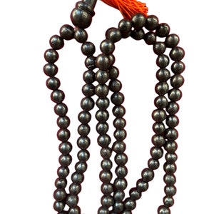 Rare 108 Beads 12mm Black Leklai Necklace for Chanting from Umklum Mountain / Powerful Natural Stone Protective Amulet / Luck Charm Talisman