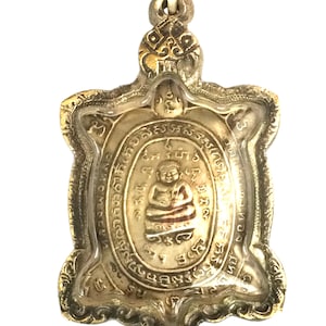 Rzadki, bardzo stary, zabytkowy wisiorek w kształcie magicznego żółwia autorstwa LP Liew / Najlepszy talizman na szczęście i bogactwo / Tajski buddyjski amulet / Ładny prezent / Rzadkie przedmioty