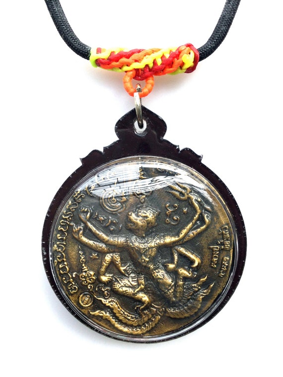 LP Kalong Hanuman Brass Amulet Pendant: Thai Buddhist Good Luck