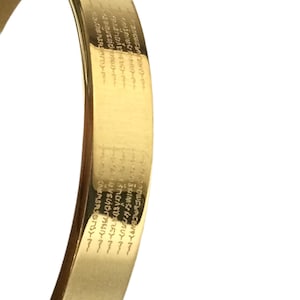 Holy 5 Row Mantra Yantra Stainless Gold Bracelet / Top Powerful Lucky and Charm Bangle / Protective Sacred Thai Buddha Amulet / Nice Gift