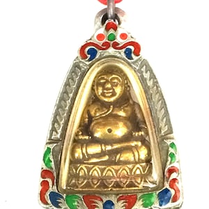 Zeldzame Phra Maha-Katjayana Lp Kuay, Kositaram-tempel / Krachtige hanger / Talisman voor geluk en rijkdom / Heilige gezegende Thaise Boeddha-amulet