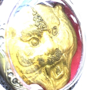 Rare Tiger Locket by LP Pern, Bang-Phra Temple Magic Pendant / Good Luck Talisman for Protection / Sacred Thai Buddhist Amulet / Nice Gift