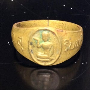 Rare Yantra Mantra Jor Suring Nang-Kwak Ring Lp Dun, Buraparam Temple / Powerful Lucky Charm Talisman for Wealth Sacred Thai Buddhist Amulet