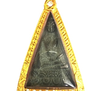 Very Old Rian Triangle LP Toh Bangpliyai Temple Pendant / Sacred Good Luck Pendant / Beautiful Rare Charm Talisman / Thai Buddhist Amulets