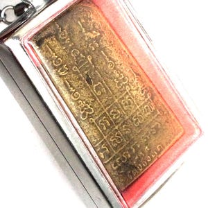 Very Rare Yantra Brass Phra Somdet Lp Prom, Chongkae Temple / Powerful Good Luck and Charm / Blessed Thai Buddha Sacred Holy Antique Amulet