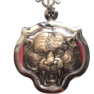 Rzadki Tygrysi Medalion od LP Pern, Magiczny Wisiorek Świątyni Bang-Phra / Talizman Szczęścia i Ochrony / Tajski Święty Buddyjski Amulet / Ładny Prezent