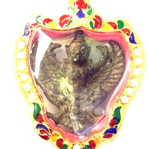 Very Old Rare King Garuda Lp Seng, Bangna Temple / Lucky Charm Protective Talisman Pendant / Blessed Sacred Thai Buddha Amulets / Nice Gifts