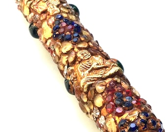Somdet Arjan Toh Takrut Wangna with Many Gemstone and Leklai Powerful Talisman Top Rare Lucky Life Protection Blessed Sacred Thai Amulet