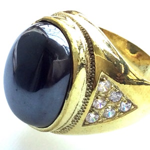 Anello potente con ciondolo in metallo nero Leklai con pietre preziose / Talismano in pietra protettiva / Amuleto sacro thailandese raro e portafortuna per uomo / Regali
