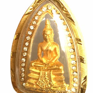 LP Sothon Gold Locket Pendant: Thai Buddhist Amulet for Luck & Protection
