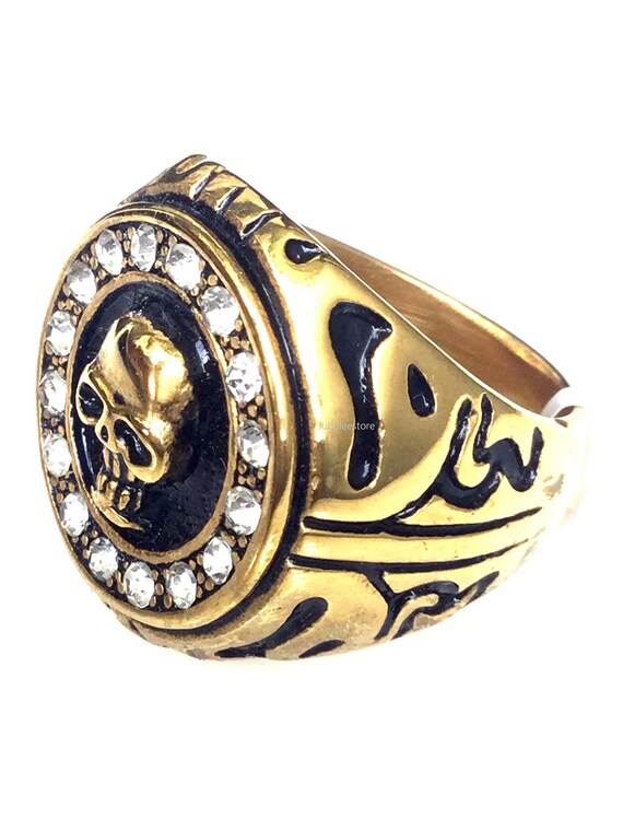 Rare Solid Gold 18K Skull Magic Ring / Powerful P… - image 3