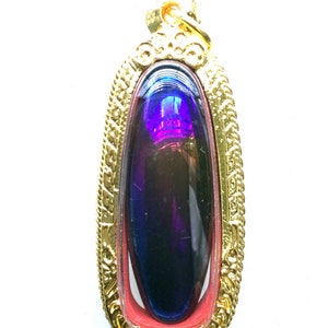 Tęczowy metalowy wisiorek Leklai Magic Pendant Lucky & Charm Power Talisman z bezpłatnym 1x naszyjnikiem z liny