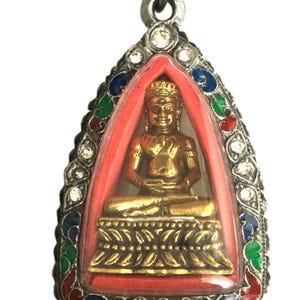 Rare Phra Kring Jomsurin Lp Duan B.E. 2513 Powerful Pendant / Talisman for Protective Good Luck and Wealth / Sacred Thai Buddha Amulets
