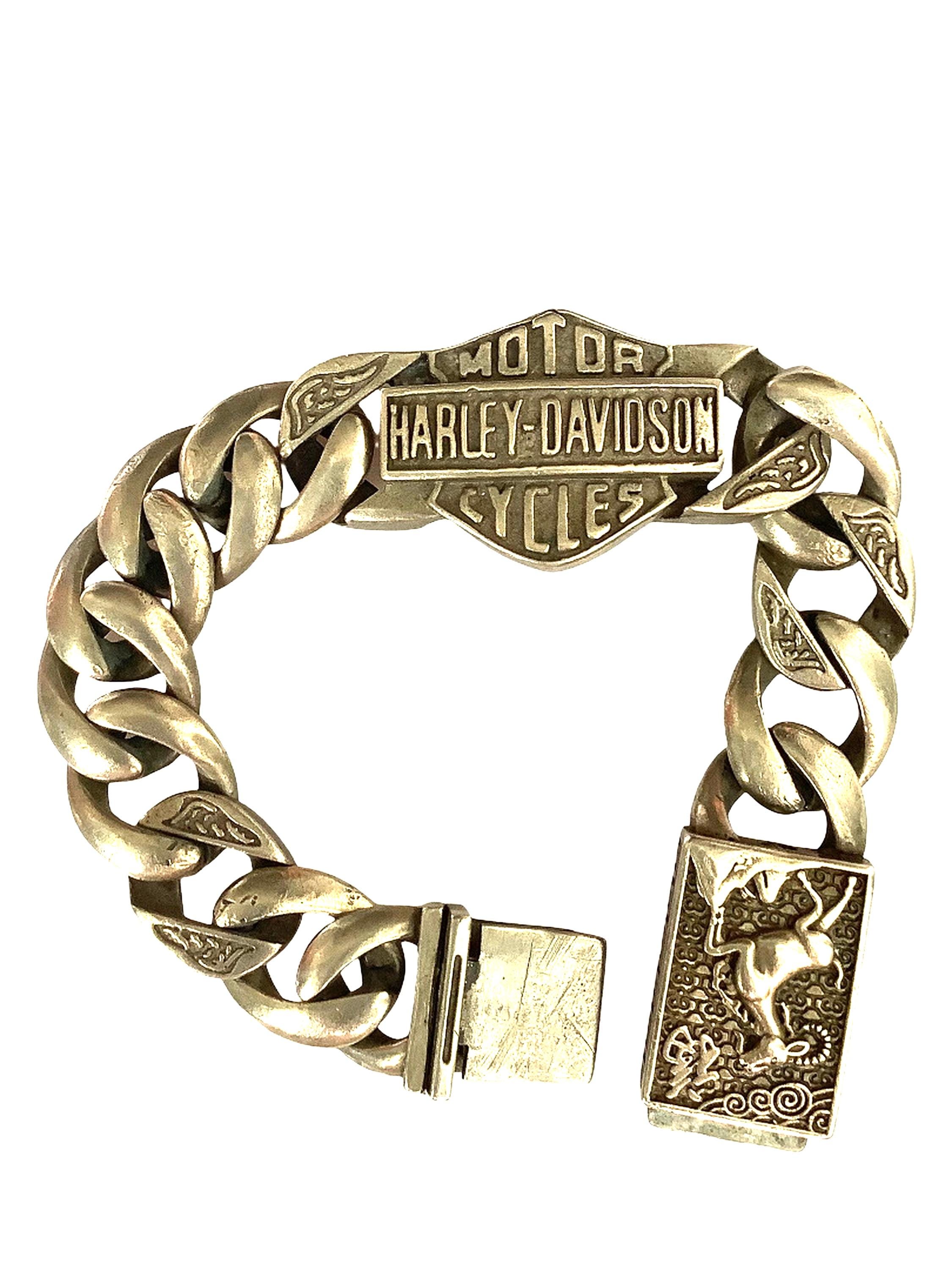 Vintage Mixed Silver Stamped .925 Harley Davidson Silver Bracelet