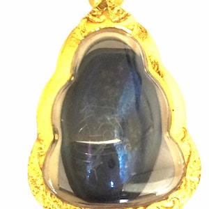 Black Yantra Leklai Metal Charm Mantra Pendant from Kor-Laan Mountain / Top Rare Talisman for Protection / Blessed Sacred Thai Buddha Amulet