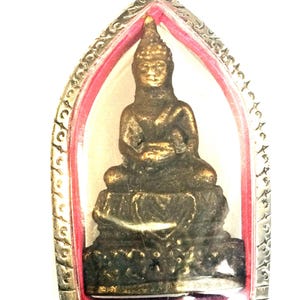 Colgante amuleto de Buda tailandés bendecido: amuleto de buena suerte, talismán de riqueza