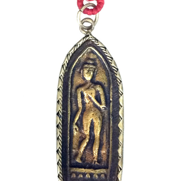Very Rare Brass Phra Pang Lila Lp Boui B.E. 2473, Manao Temple / Powerful Good Luck Charm / Thai Buddhist Amulet Sacred Antique Items / Gift