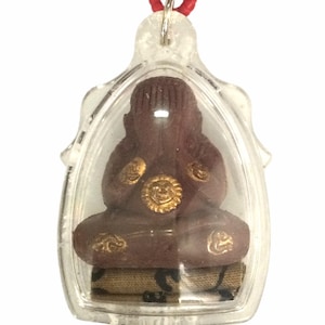 Zeldzame klei Phra Pidta LP Hmoon, Banjan-tempel / Beschermende en levensgeluks talisman / Krachtige rijkdom Thaise Boeddha-amulethanger / Leuke cadeaus