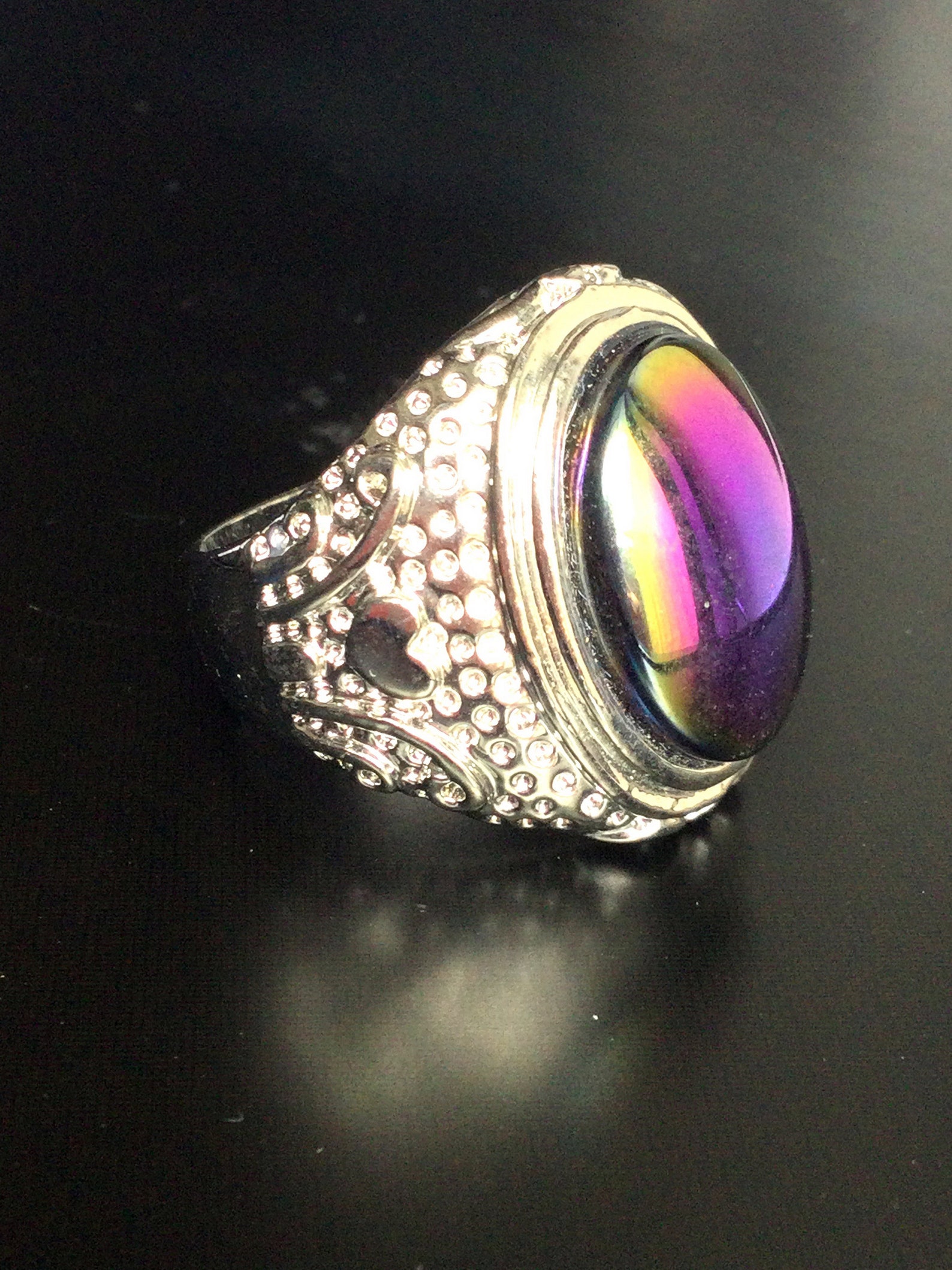 Magic Color Rings Rare Rainbow 7 Colors Magic Ring / Good Luck Charm Silver Ring ...