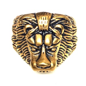 Very Old Vintage Gold Hua-Suer Tiger Head Magic Ring / Powerful Lucky & Charm Ring / Lucky Protective Ring / Sacred Thai Amulet / Rare Ring