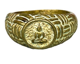 Sehr alter Phra Buddha Takor magischer Ring / großer Glücks-Talisman / gesegnetes thailändisches buddhistisches Amulett / heiliges Geschenk Größe 8