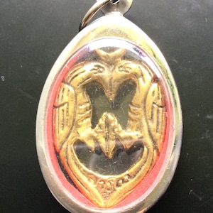 Very Old Twin Sarika Powerful Pendant / Talisman for Good Luck and Wealth / Blessed Sacred Thai Buddha Amulet / Nice Gift / Rare Item