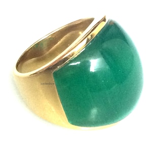 Rare Green Cat Eye Stone Magic Gold Ring / Talisman Protection against Misfortunes and Various Disaster / Blessed Thai Buddha Amulet Gifts