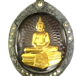 Blessed LP Sothon Thai Amulet: Magic Brass Pendant for Luck & Wealth