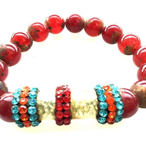 Vintage Magic Red Stone Takrut mit Edelstein Armband Charm Armreif gutes Geschenk Amulett