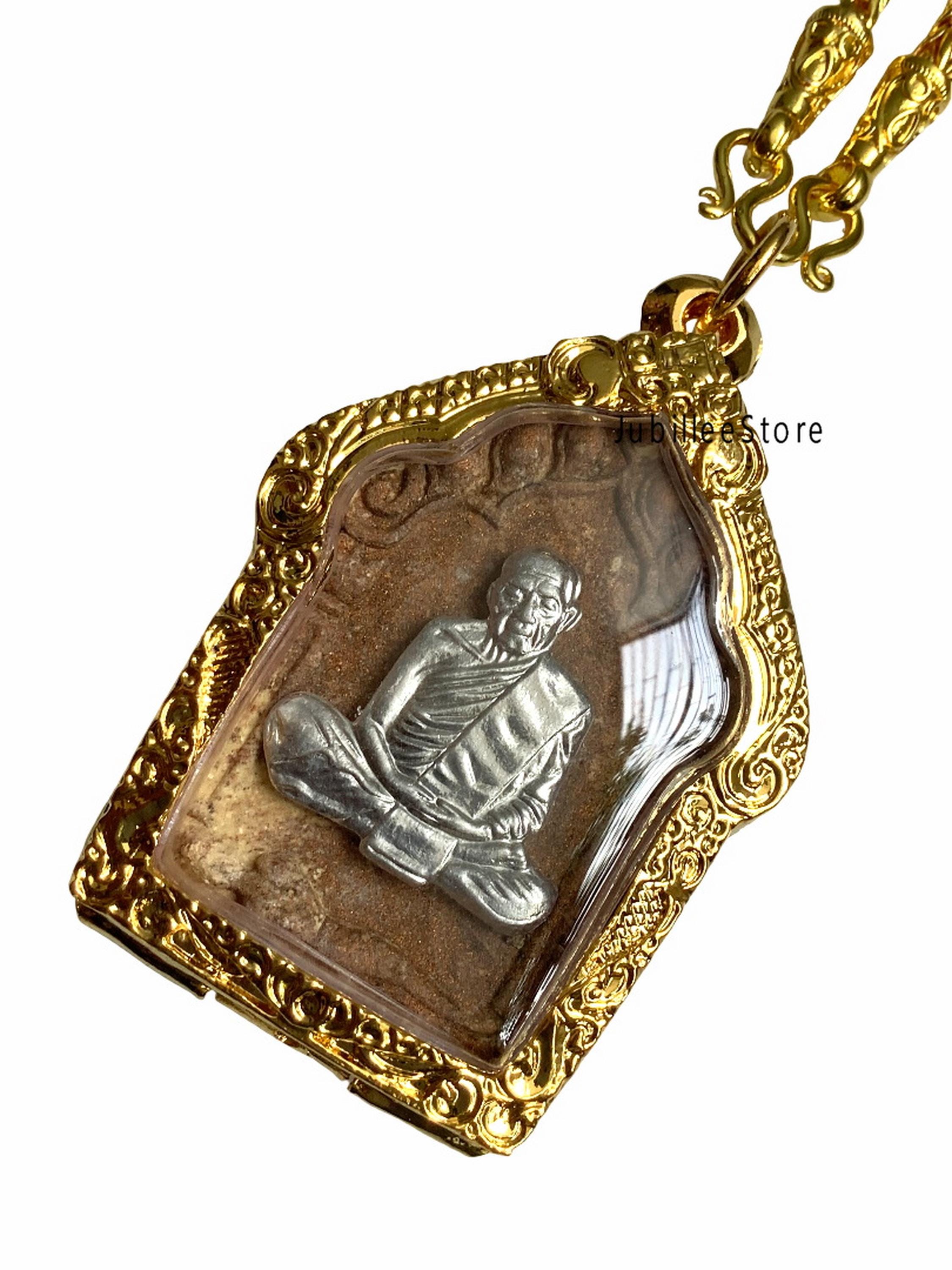 Phra Pong Khunphan With Yantra, Yellow Robe (back) by Lp Tim. Powerful ...