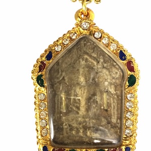 Zeer zeldzame Phra Khun-phaen gouden takrut LP Tim, Lahanrai-tempel / Heilige gelukshanger / Love Charm Talisman / Gezegende Thaise Boeddha-amulet