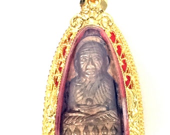 Very Rare Phra Lp Tuad Taoreed B.E. 2507,  Changhai Temple / Powerful Good Luck Charm Pendant / Thai Sacred Buddhist Amulet Antique Items
