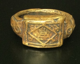 Rare Magic Ring of LP Kuay Kositaram Temple / Powerful Protective Lucky Sacred Talisman / Thai Buddhist Amulet / Antique and Vintage Ring
