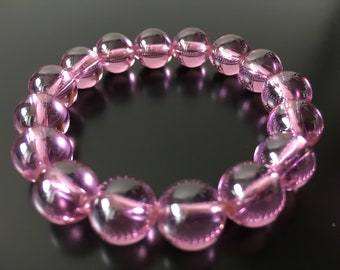 Limited Edition Natural Pink Naga-Eye Stone Bracelets Lovely Lucky Bangle Style