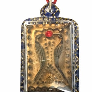 Old Magic Clay Twin Sarika & Inku Powerful Charming Pendant / Good Luck Love Talisman / Blessed Sacred Thai Buddha Amulet / Nice Gift