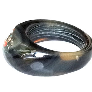 Rare Black Jade Stone Magic Ring / Charm Natural Ring / Lucky and Charming Ring / Black Gemstone Blessed Amulet / Thai Amulet Ring Size 9