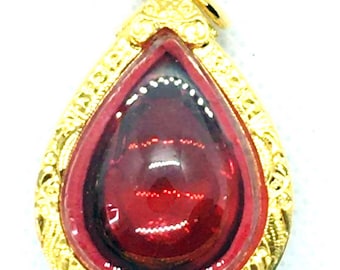 Magic Naga's Eye Stone Pendant, Gemstone, Red Serpent's Eye Crystal Rare Lucky Thai Buddha Amulet, Nice Gift