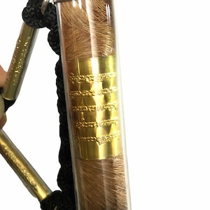 Rare Mantra Gold Yantra 5 Row Takrut Talisman LP Pern, Bangpra Temple / Top Lucky and Charm Pendant / Powerful Thai Buddha Sacred Amulet