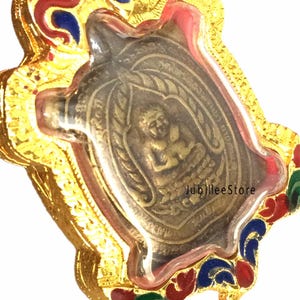 Rzadki wisiorek Turtle Lp Liu Jao-Sua, świątynia Saithong / najlepszy talizman szczęścia i bogactwa / tajski buddyjski amulet / potężny dar / święty przedmiot