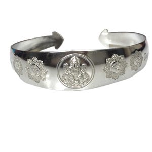 Rare Silver Mantra Yantra God Ganesha Bracelet, Deva Temple / Top Powerful Lucky and Charm Talisman for Success / Blessed Thai Buddha Amulet