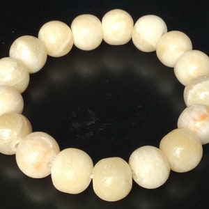 Pure White Phra That Relic Stone from Kao Sam Roi Yod Mountain / Magic Powerful Lucky Charm Bracelet for Wealth / Blessed Thai Buddha Amulet
