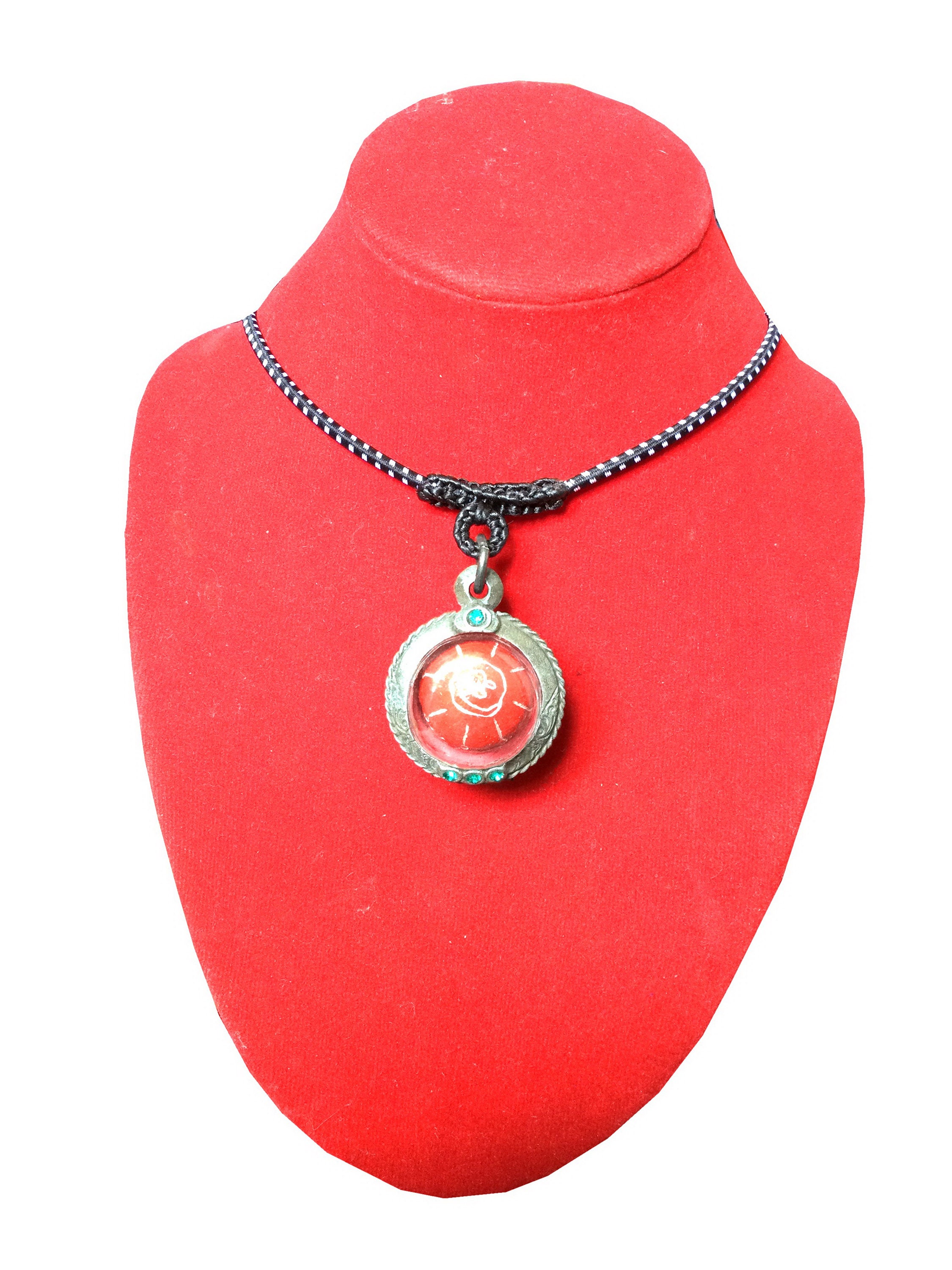 Rare Original Talisman Red Look-oum Magic Protective Pendant