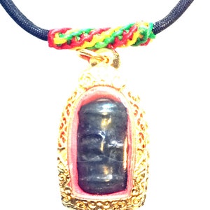 Rare Green Leklai Roll Phra Somdet Magic Pendant Talisman for Protection / Lucky and Charm Thai Buddha Amulets / Free 1x Rope Necklace