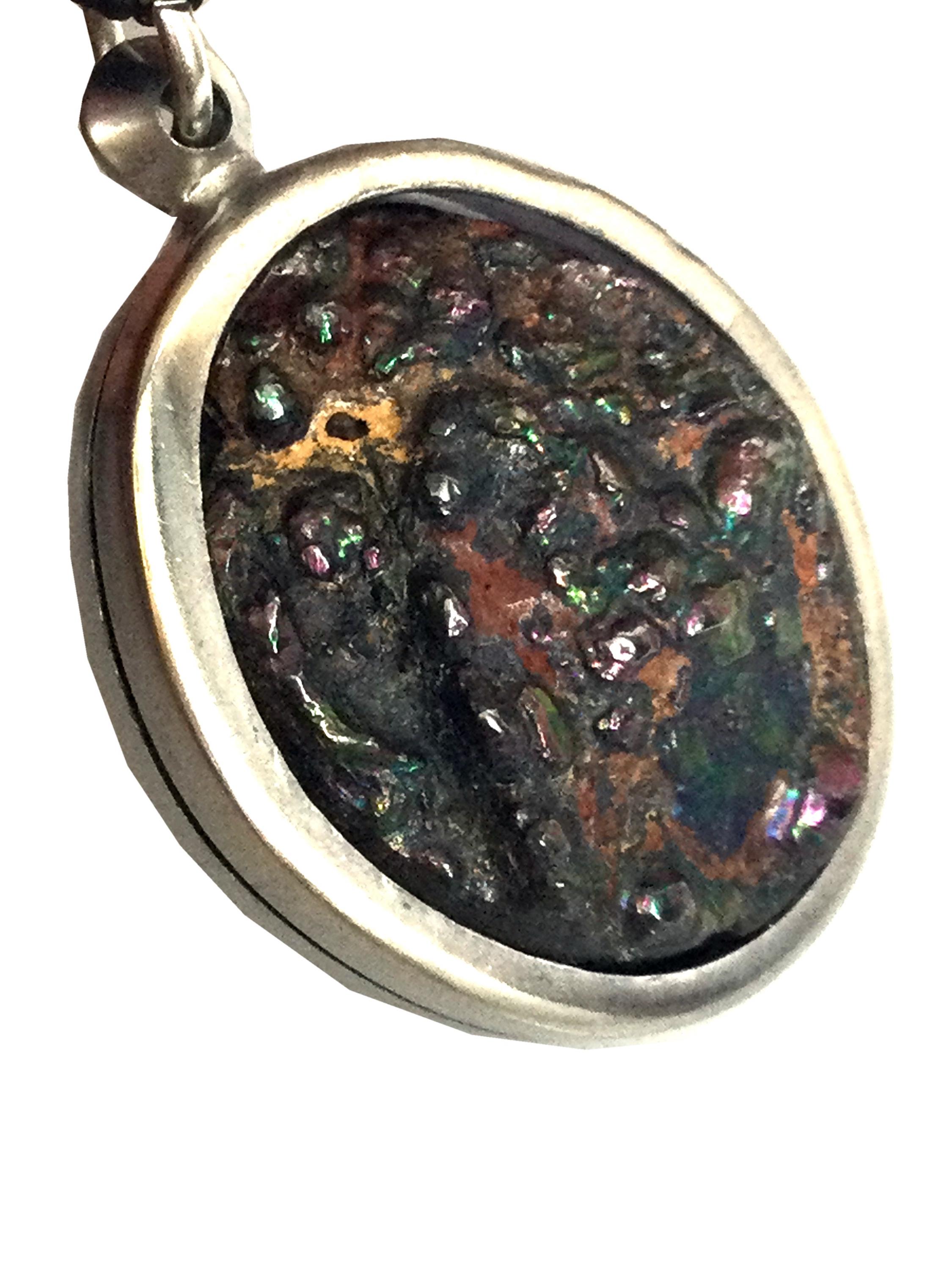 Rainbow Leklai Stone Pendant: Sacred Thai Amulet Talisman Rainbow Leklai Stone Pendant: Sacred Thai Amulet Talisman