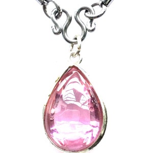 Pink Naga Eye Stone Magic Silver Locket Pendant / Top Attractive and Charm Talisman / Rare Amulet for Success / Very Nice Gift for Lady