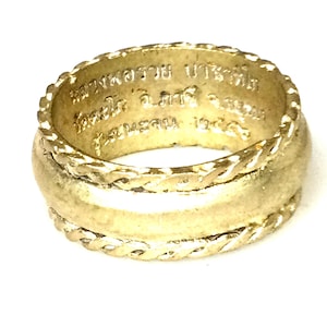 Old Vintage LP Ruay Name Chanajon Silver Ring / Powerful Charm Ring / Lucky and Wealth Ring / Sacred Blessed Thai Buddha Amulet / Rare Gift