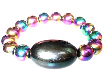 Rare Blessed Yantra Black and Rainbow Leklai Magic Bracelet / Powerful Talisman for Protection / Good Luck Charm Thai Sacred Amulet / gifts