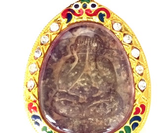 Rare Magic Clay Phra Pidta 3 Month Lp Toh, Praduchimpli Temple / Sacred Good Luck Pendant / Lucky Charm Talisman / Thai Amulet for Wealth