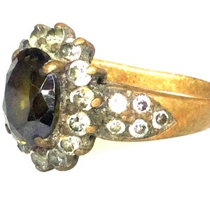 Rare Vintage Green and White Gemstone Gold Ring / Powerful Charming Ring / Lucky and Charm Amulet / Ancient Limited Ring for Woman / Gifts